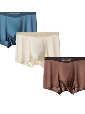 L（ 3pcs ）Light Luxury Satin Men's Ice Silk Underwear